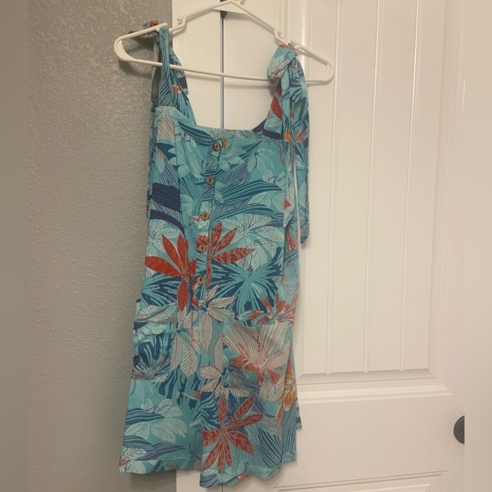 Tropical Print Sleeveless Dress